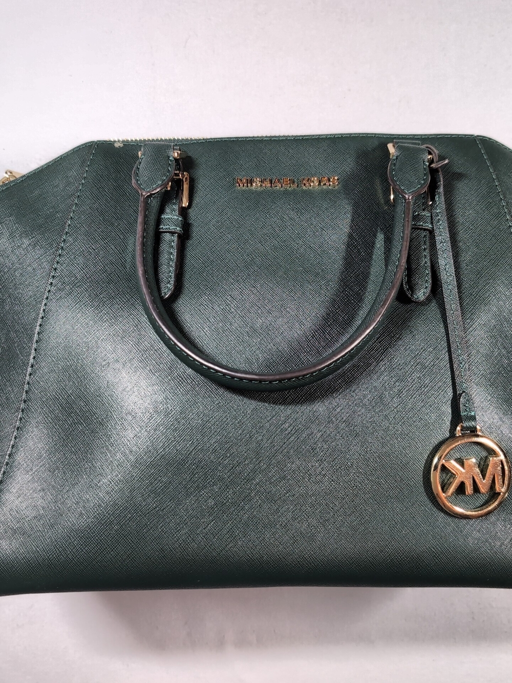 Michael Kors Dark Green Saffiano Leather Satchel